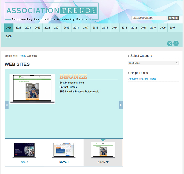 SPE Website Redesign Earns TRENDY Award